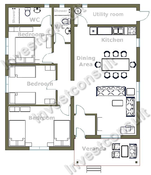 3 Bedroom House Floor Plans