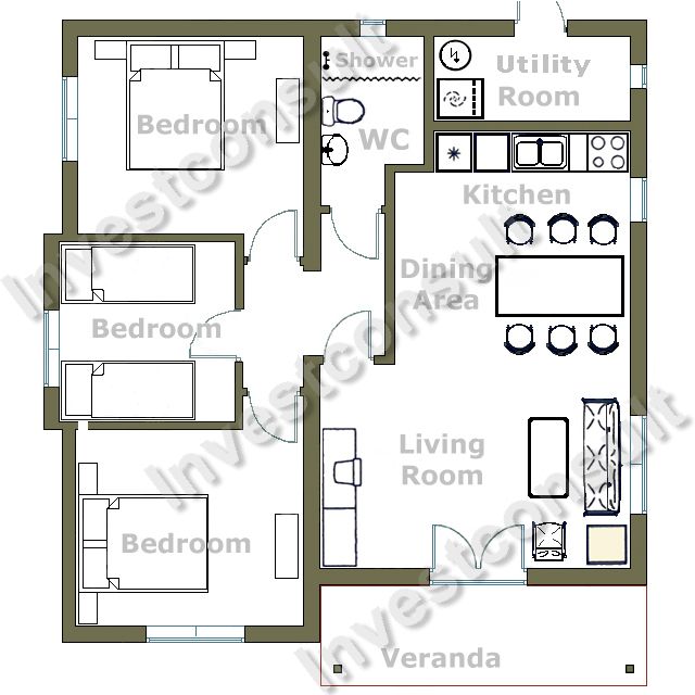 Small 3 Bedroom House Floor Plans