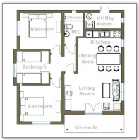 Floorplan (floor plan) 3 bed house